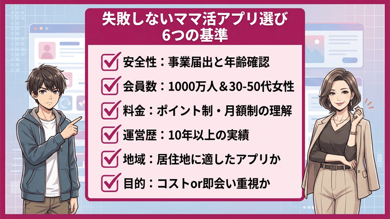 失敗しないママ活アプリの基準と選び方