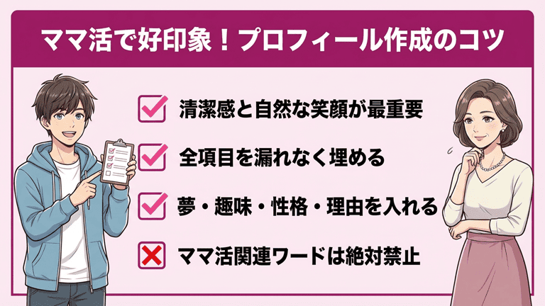 ママ活アプリで好印象を与えるプロフィールの作り方