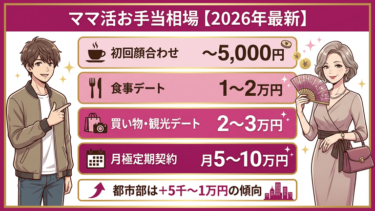 ママ活のお手当相場一覧【2026年最新】