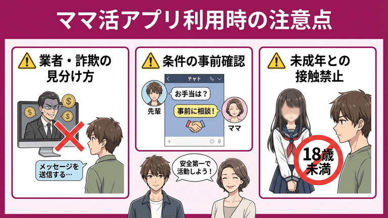 ママ活アプリを利用するときの注意点